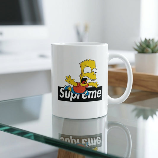 Funny Bart Simpson Black Box Logo Vinyl Decal – Waterproof Artwork for Mugs