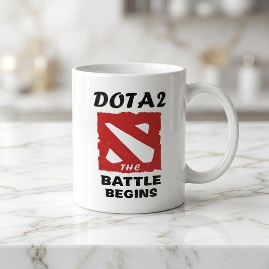 Dota 2 The Battle Begins Ceramic Coffee Mug 11oz Premium White Gaming Cup Gift for Gamers