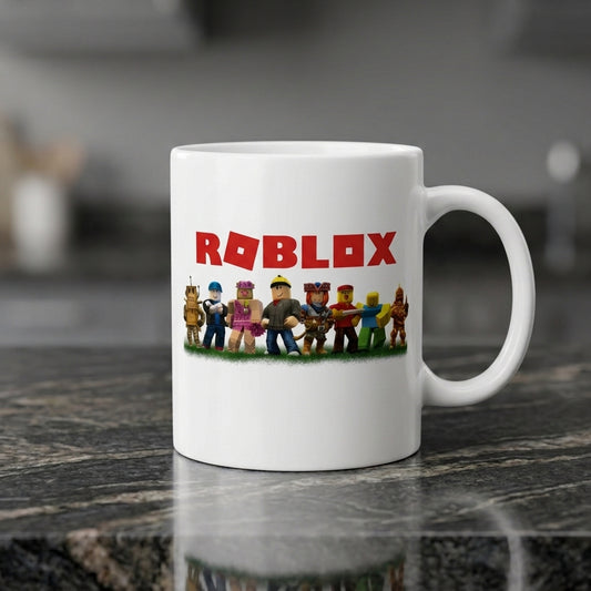 Roblox Characters Ceramic Coffee Mug 11oz Premium White Gaming Cup Gift for Kids and Gamers
