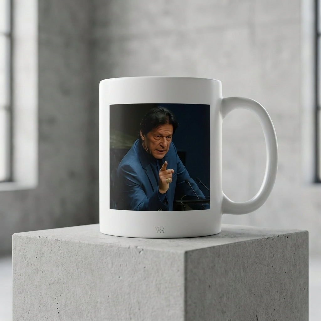 Imran Khan Speech Portrait Ceramic Cup – High-Quality Printed Tea & Coffee Cup