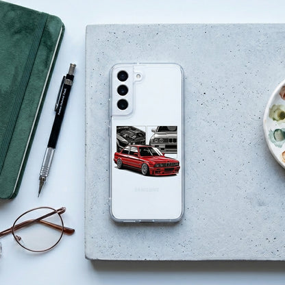 Classic Red E30 Coupe Sports Car Clear Phone Case – Automotive Graphic Cover