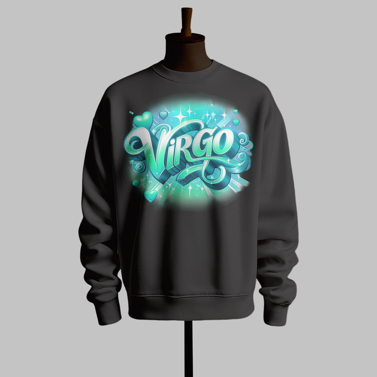 Black Sweatshirt with Virgo Graphic