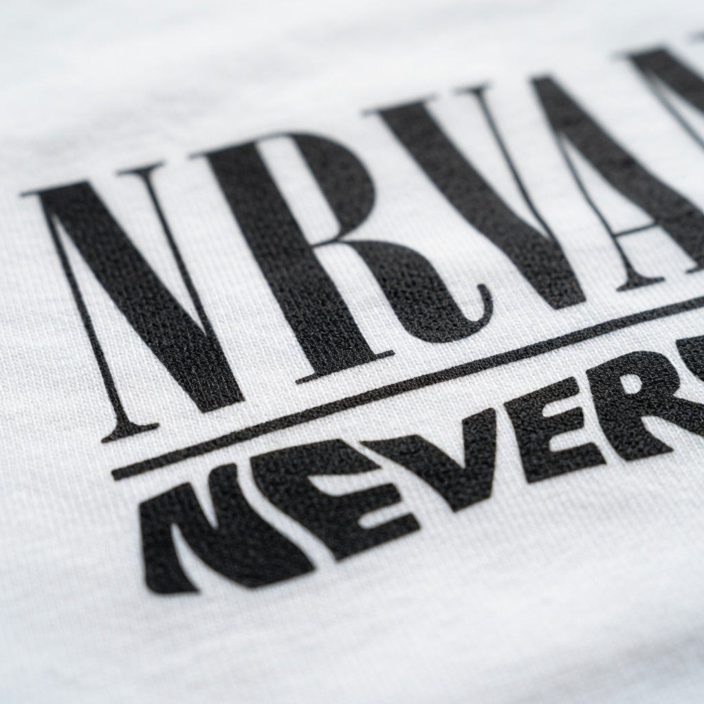 Nirvana "Nevermind" Minimalist Typography Graphic Tee