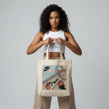 Shattered Backboard Sneaker Art Nike Cotton Canvas Tote Bag