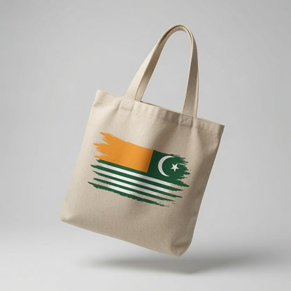 Azad Kashmir Flag Brush Stroke Canvas Tote Bag – Kashmiri Pride & Cultural Heritage Tote