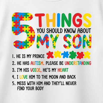 5 Things You Should Know About My Son Autism Awareness T-Shirt
