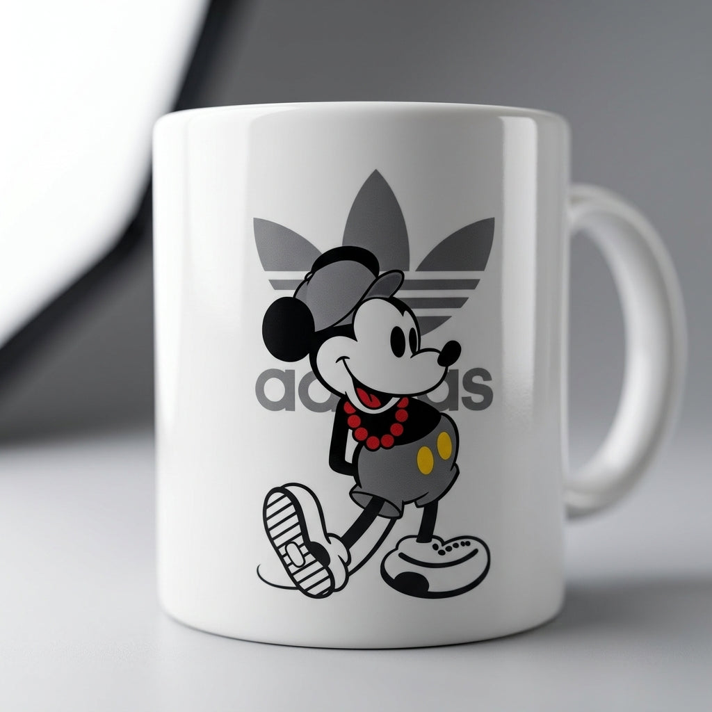 Trendy Cartoon Mouse Sports Brand Waterproof Vinyl Sticker - Premium Streetwear Graphic Decal for Laptops, Mugs, Water Bottles, Cars & Skateboards