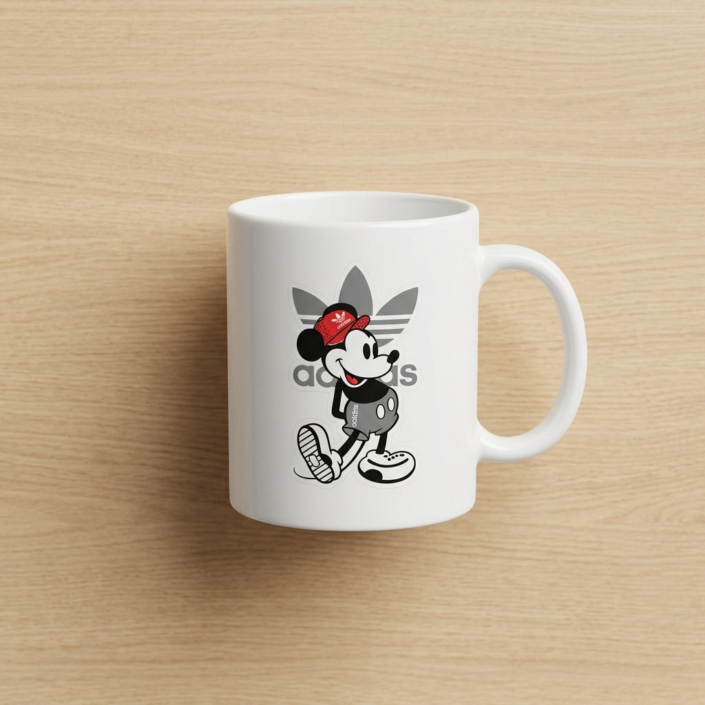 Trendy Cartoon Mouse Sports Brand Waterproof Vinyl Sticker - Premium Streetwear Graphic Decal for Laptops, Mugs, Water Bottles, Cars & Skateboards