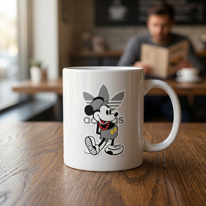 Trendy Cartoon Mouse Sports Brand Waterproof Vinyl Sticker - Premium Streetwear Graphic Decal for Laptops, Mugs, Water Bottles, Cars & Skateboards