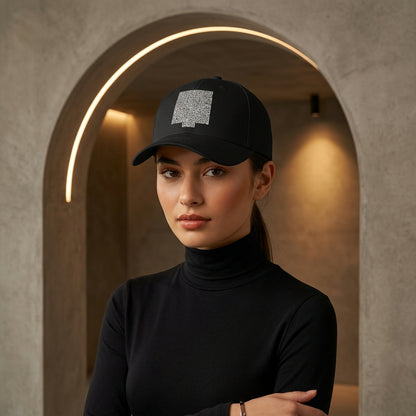 Sabr Arabic Calligraphy Graphic Baseball Cap - Minimalist Quote Cap (White & Black)