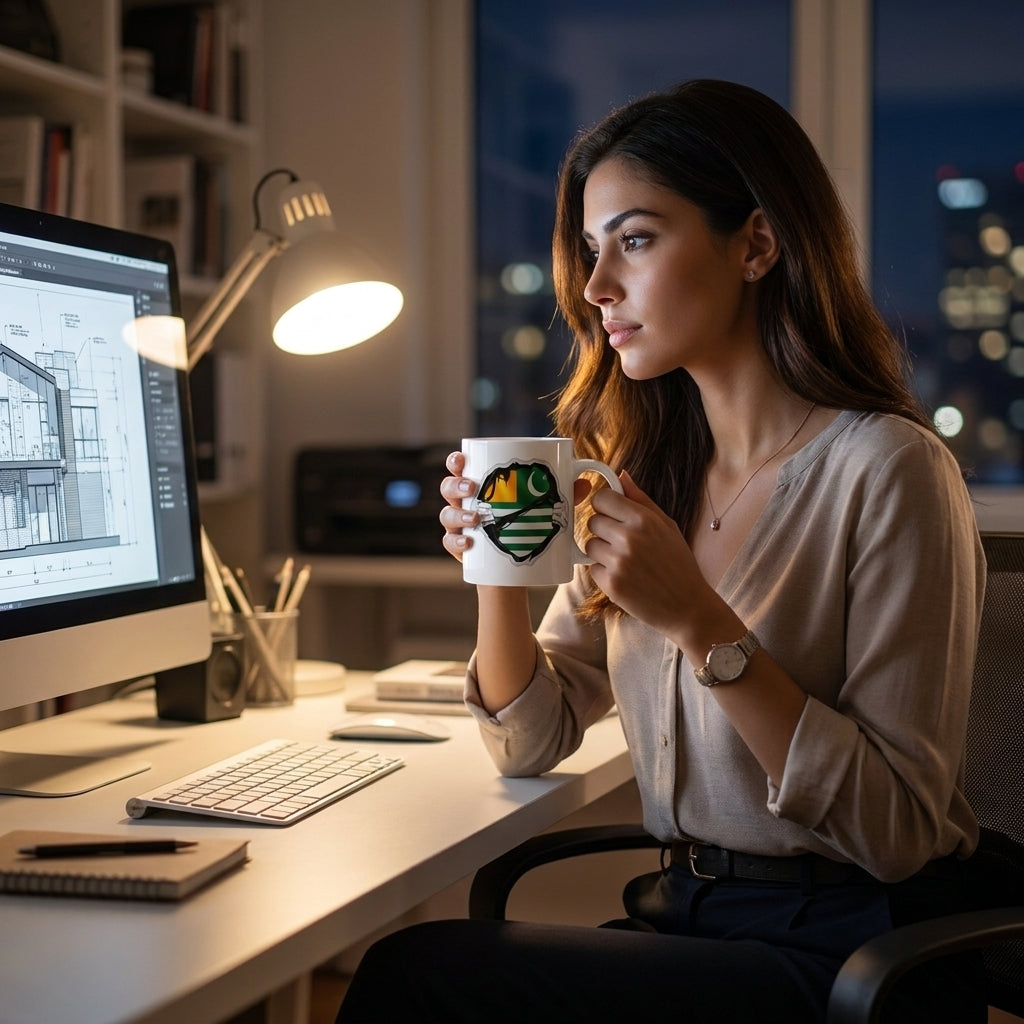 Kashmir Flag Inside Ripped Chest Superhero Graphic Ceramic Cup – High-Quality Printed Tea & Coffee Drinkware