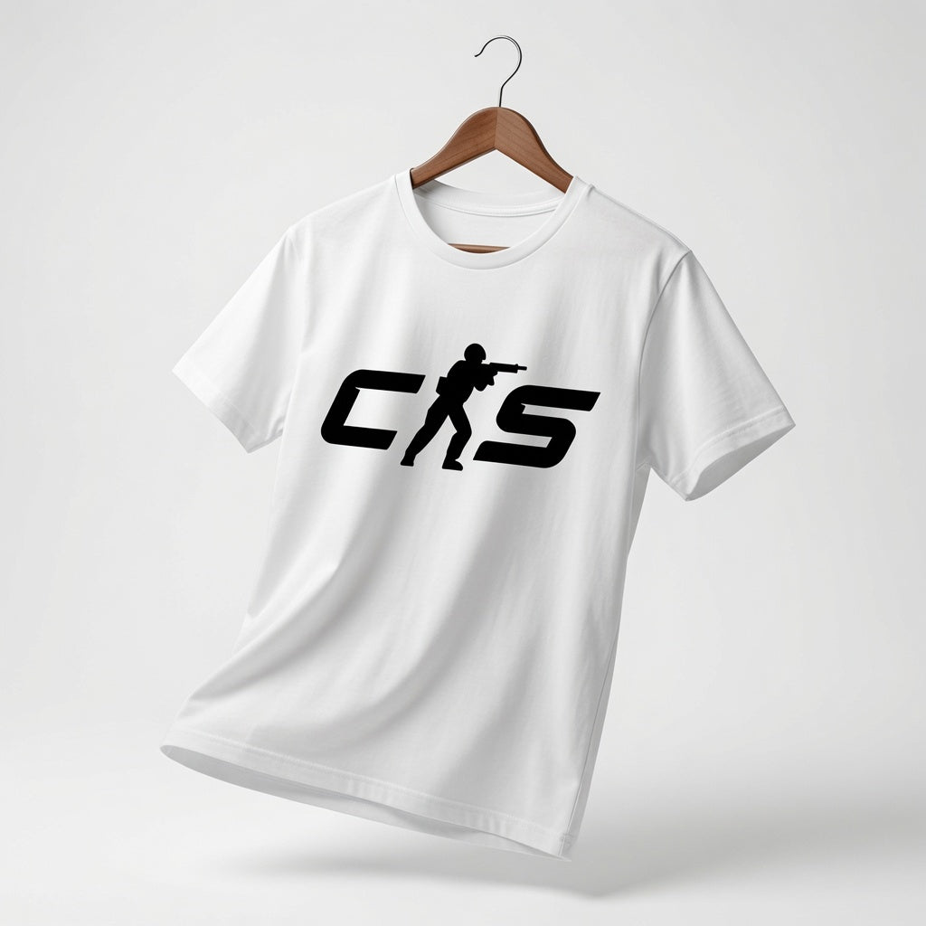 Classic CS Gaming T-Shirt Tactical Shooter Graphic Tee Gamer Gift Men's Black White