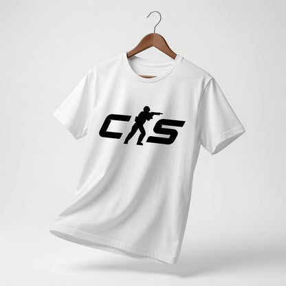 Classic CS Gaming T-Shirt Tactical Shooter Graphic Tee Gamer Gift Men's Black White