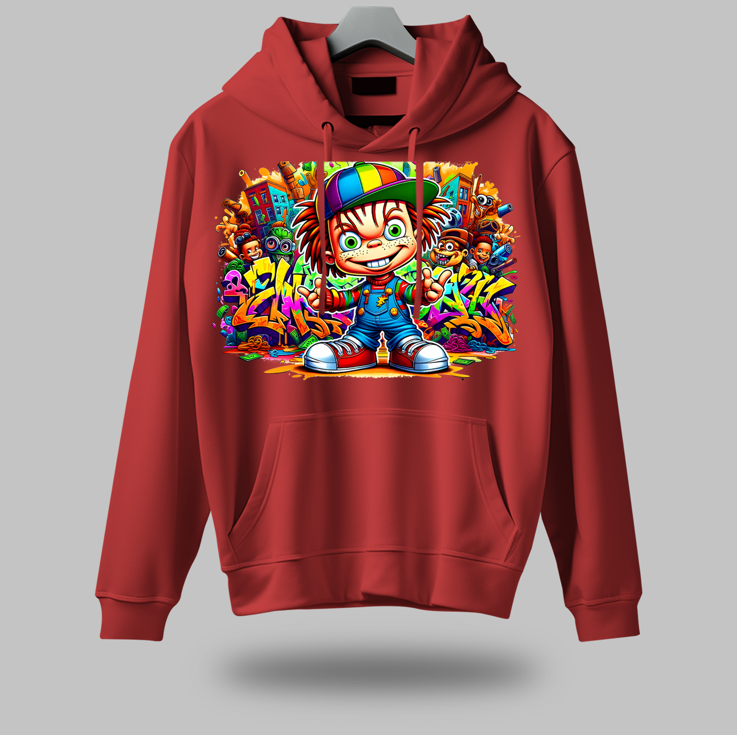 Playful Cartoon Graffiti Hoodie