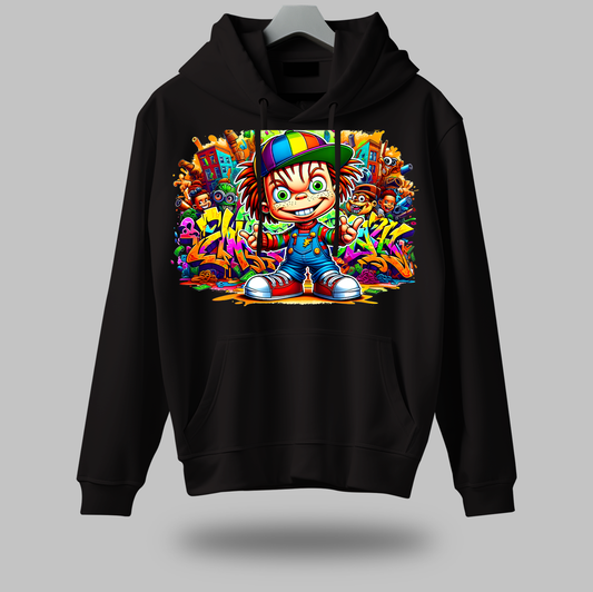 Playful Cartoon Graffiti Hoodie