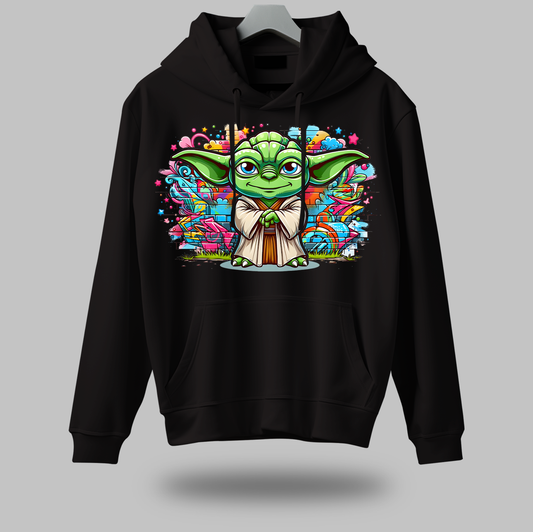 Vibrant Yoda Graffiti Hoodie