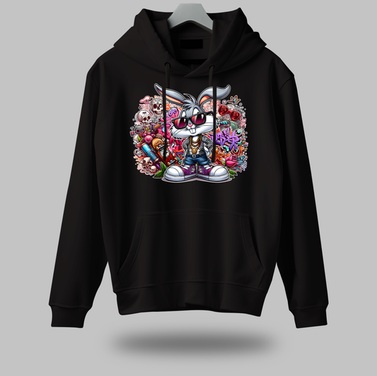 Rebel Bunny Graffiti Hoodie