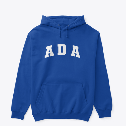 ADA Urban Varsity Hoodie - Heavy Block Typographic Style
