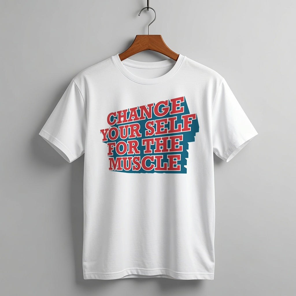 "Change Yourself For The Muscle" Retro Fitness Graphic Tee