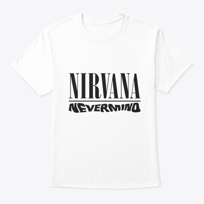 Nirvana "Nevermind" Minimalist Typography Graphic Tee