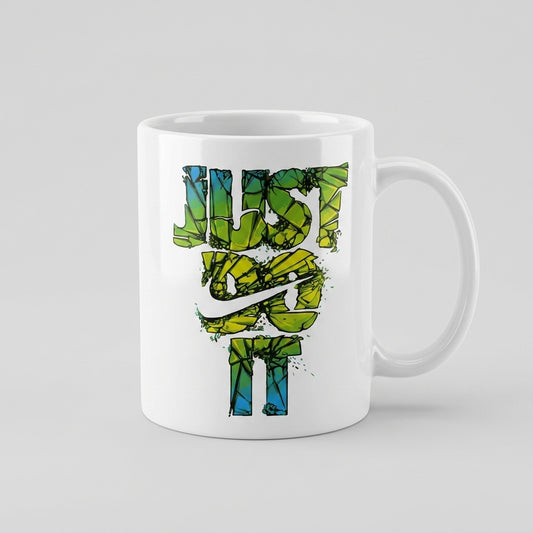 Nike Inspired "Just Do It" Broly Dragon Ball Z Parody Ceramic Mug - Black & White Anime Coffee Cup (11oz)