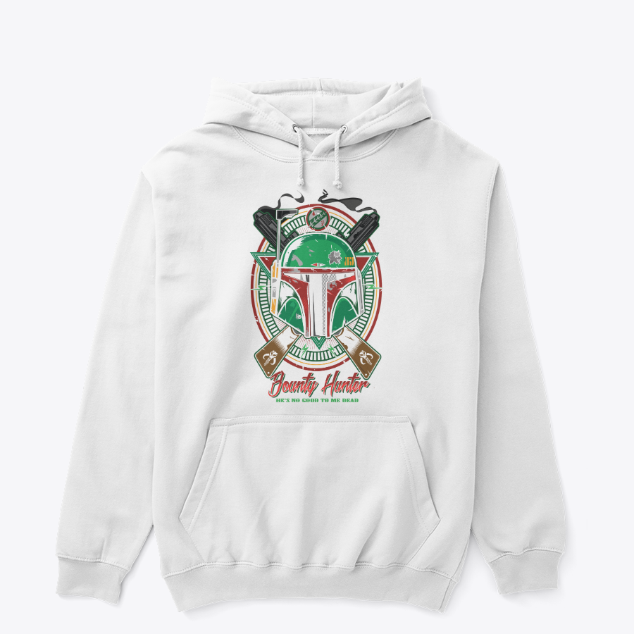 Bounty Hunter Helmet Graphic Hoodie – Retro Sci-Fi Streetwear