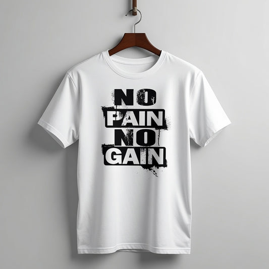 "No Pain No Gain" Distressed Stencil Fitness Tee