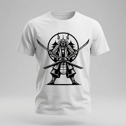 Samurai Warrior Katana T-Shirt Japanese Anime Graphic Tee White