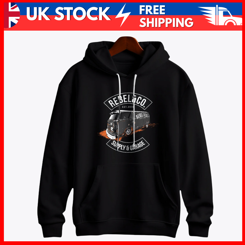 Co. Vintage VW Bus Black Hoodie