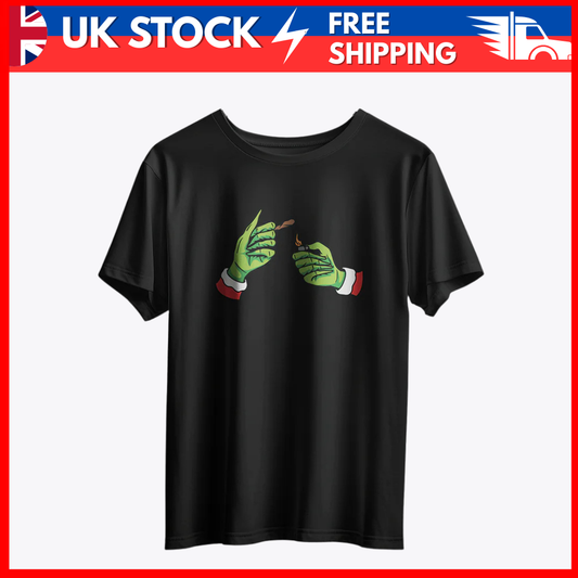 Christmas Grinch Hands Lighting Up Tee