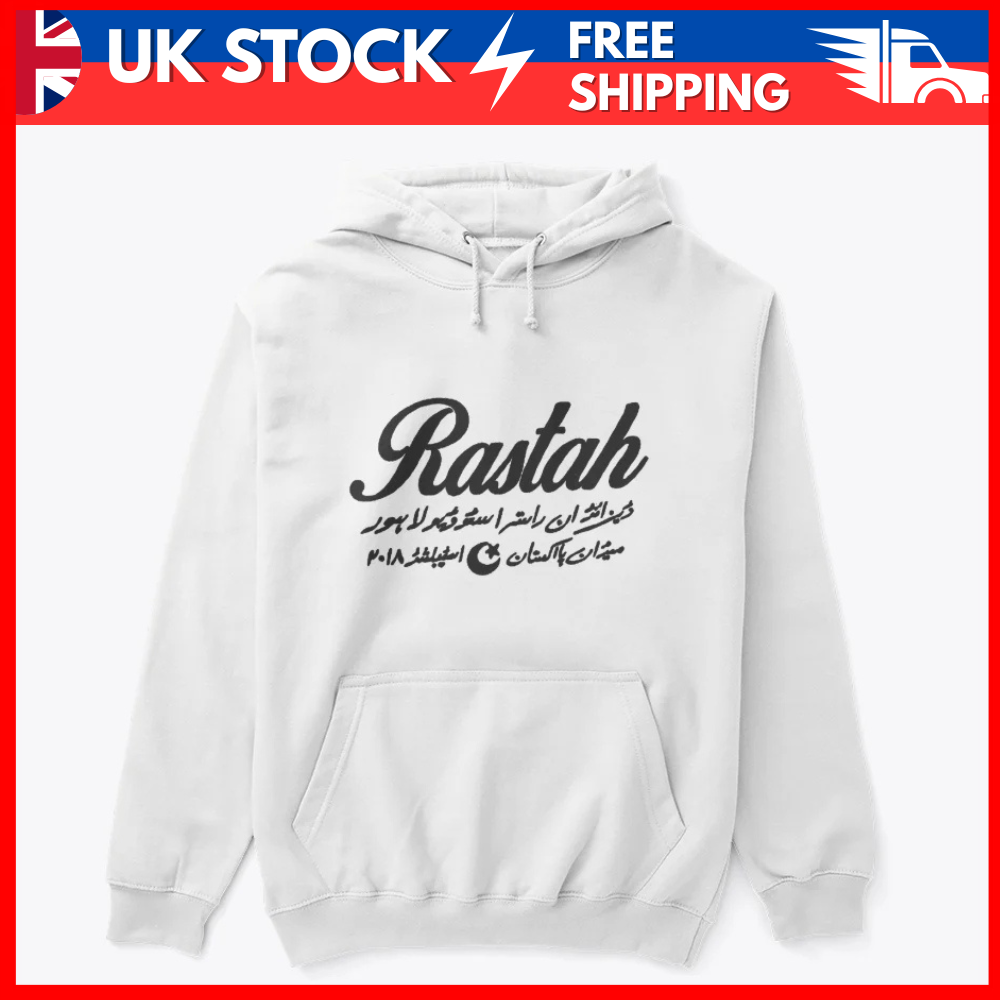Rastah Black Text Hoodie – Urdu Typography Streetwear Pullover