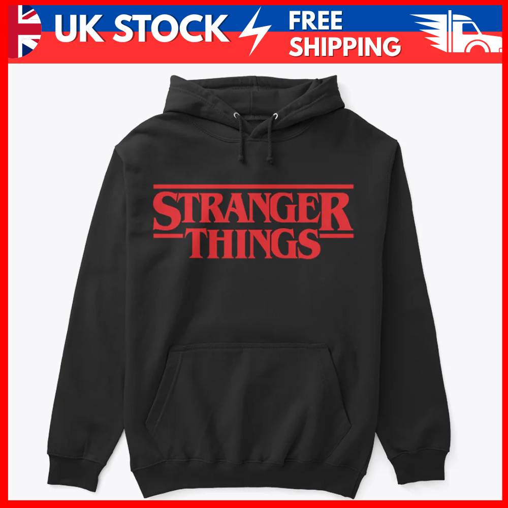 Stranger Things Text Hoodie – Classic Logo Typography Pullover