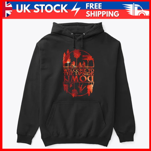 Welcome to the Upside Down Hoodie – Stranger Things Inspired Graphic Pullover