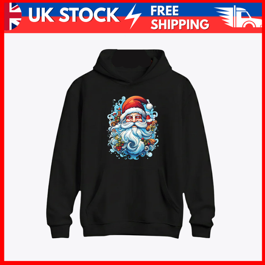 Festive Santa Claus Christmas Hoodie – Cozy Winter Holiday Hoodie