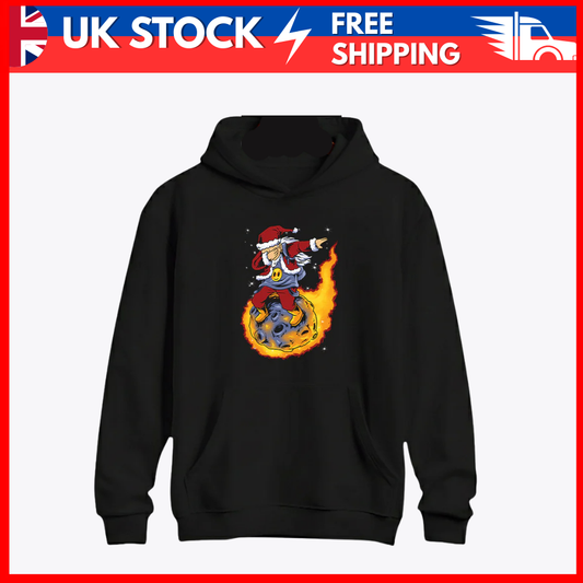 Dabbing Santa on Fireball Christmas Hoodie