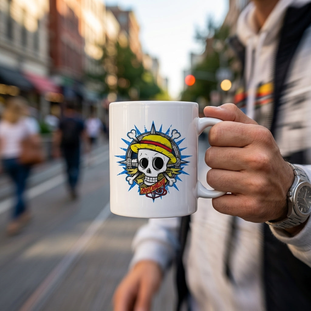 Anime Pirate Straw Hat Skull Waterproof Vinyl Sticker - Premium Graphic Decal for Laptops, Water Bottles, Mugs, Phone Cases & Skateboards
