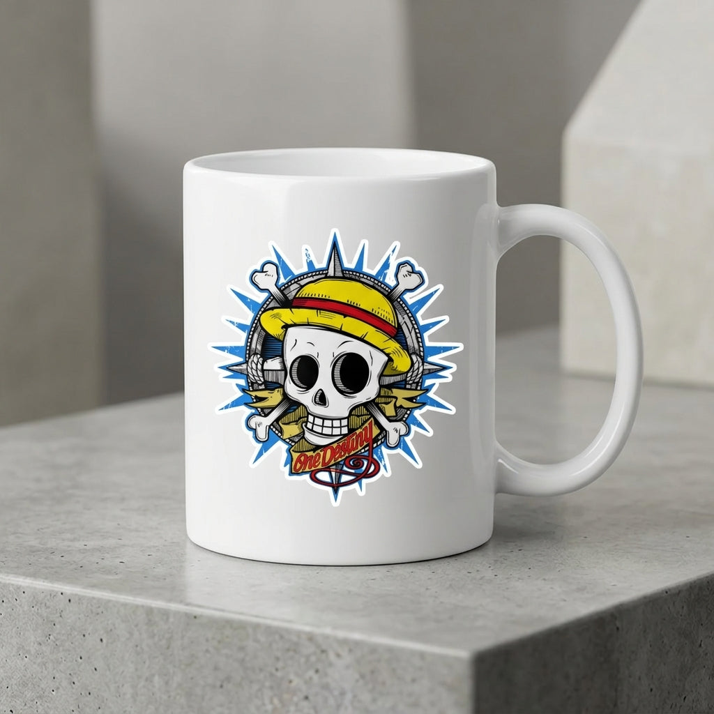 Anime Pirate Straw Hat Skull Waterproof Vinyl Sticker - Premium Graphic Decal for Laptops, Water Bottles, Mugs, Phone Cases & Skateboards