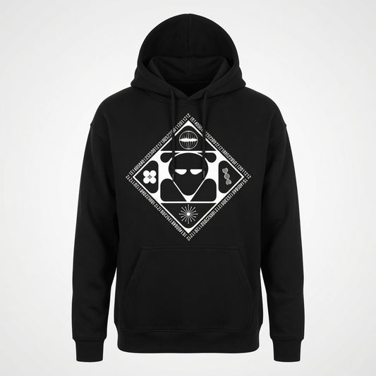Futuristic Alien Hoodie Y2K Techwear Pullover Graphic Sweatshirt Men Unisex