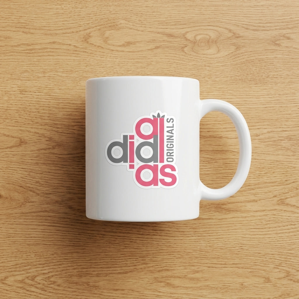 Pink and Grey Stacked Sports Brand Originals Waterproof Vinyl Sticker - Minimalist Streetwear Logo Decal for Laptops, Mugs