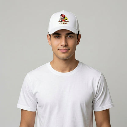 Minnie Mouse Designer Heart Graphic Baseball Cap - Luxury Cartoon Cap (White)