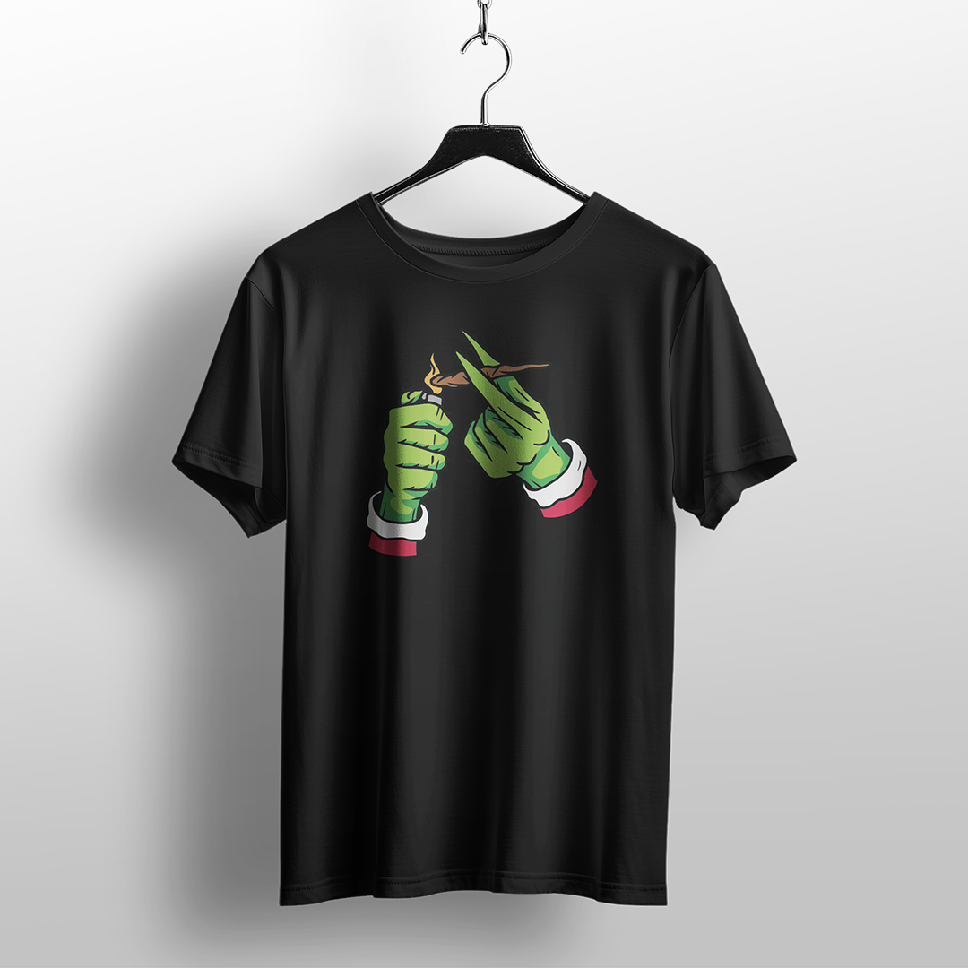 Grinch Hands Rolling Joint T-Shirt