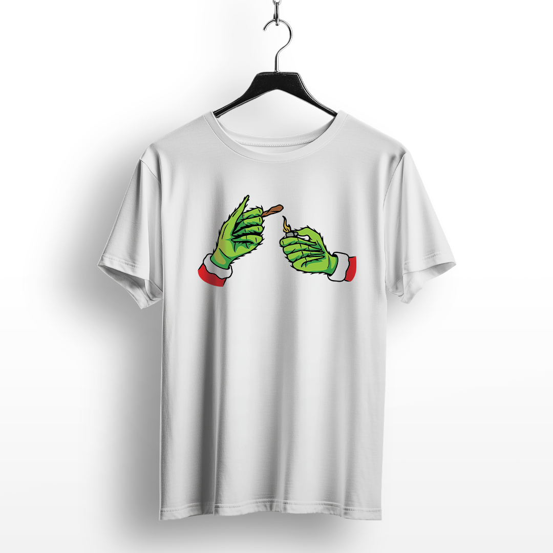 Christmas Grinch Hands Lighting Up Tee