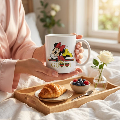 Cute Cartoon Mouse Luxury Designer Stripe Waterproof Vinyl Sticker - Stylish Fashion Parody Graphic Decal for Laptops, Mugs