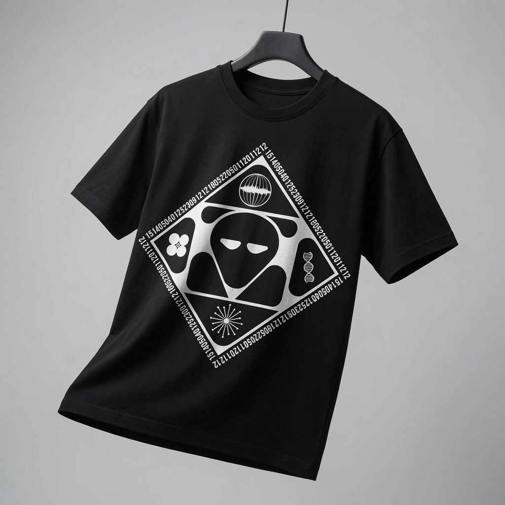 Cyberpunk Alien T-Shirt Futuristic Graphic Tee Sci-Fi Streetwear Men's Black White