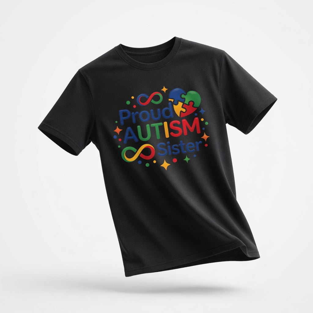 Proud Autism Sister Graphic T-Shirt – Neurodiversity Acceptance Tee
