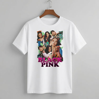 BLACKPINK Streetwear Plaid & Green Splatter Graphic T-Shirt