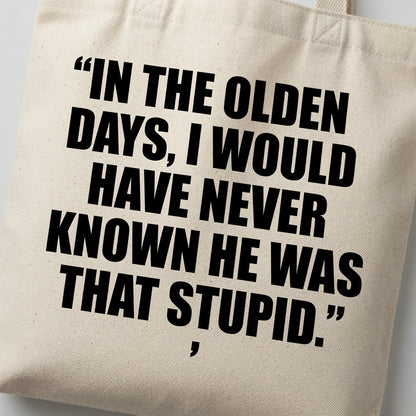 Funny Natural Cotton Canvas Tote Bag - Sarcastic Humor Reusable Shopping Tote
