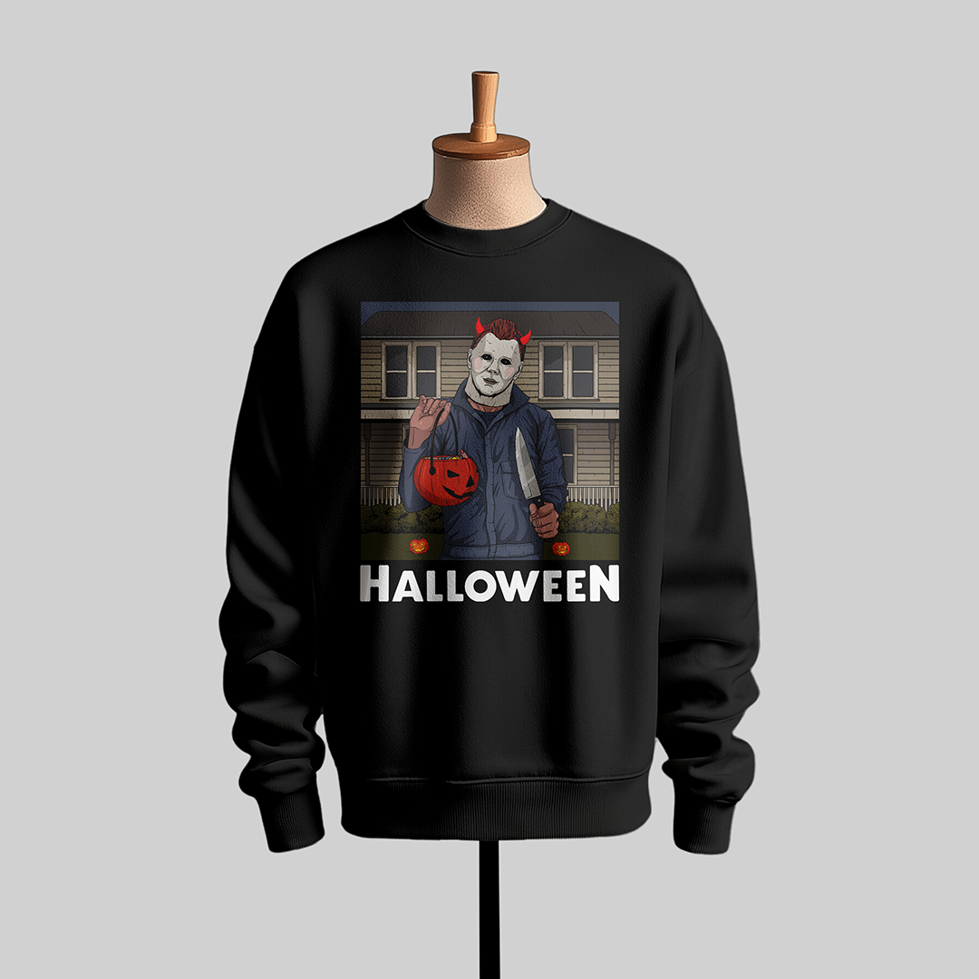 Halloween Masked Devil Graphic Sweatshirt