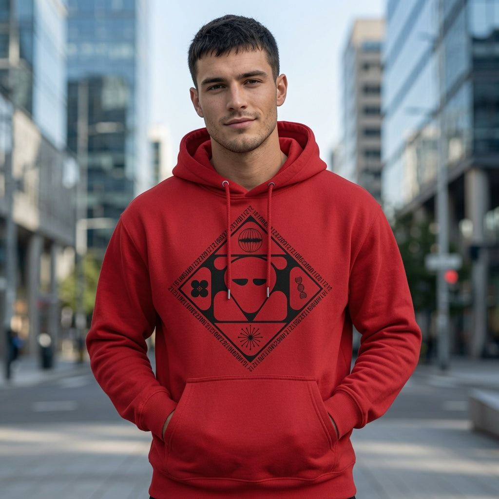 Futuristic Alien Hoodie Y2K Techwear Pullover Graphic Sweatshirt Men Unisex