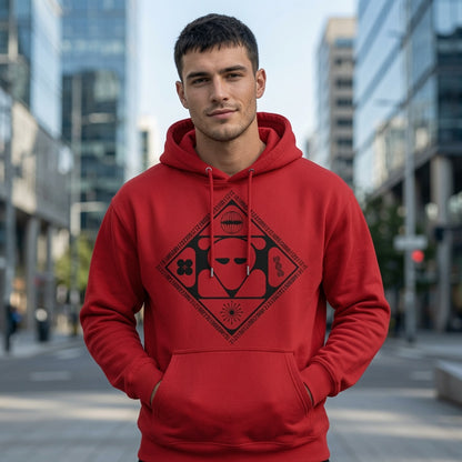 Futuristic Alien Hoodie Y2K Techwear Pullover Graphic Sweatshirt Men Unisex